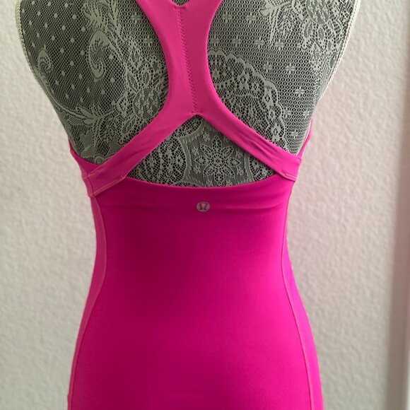 LULULEMON Pink Matching Set Pants and Tank Top w Support B/C Cup Size 2 - Picture 2 of 11